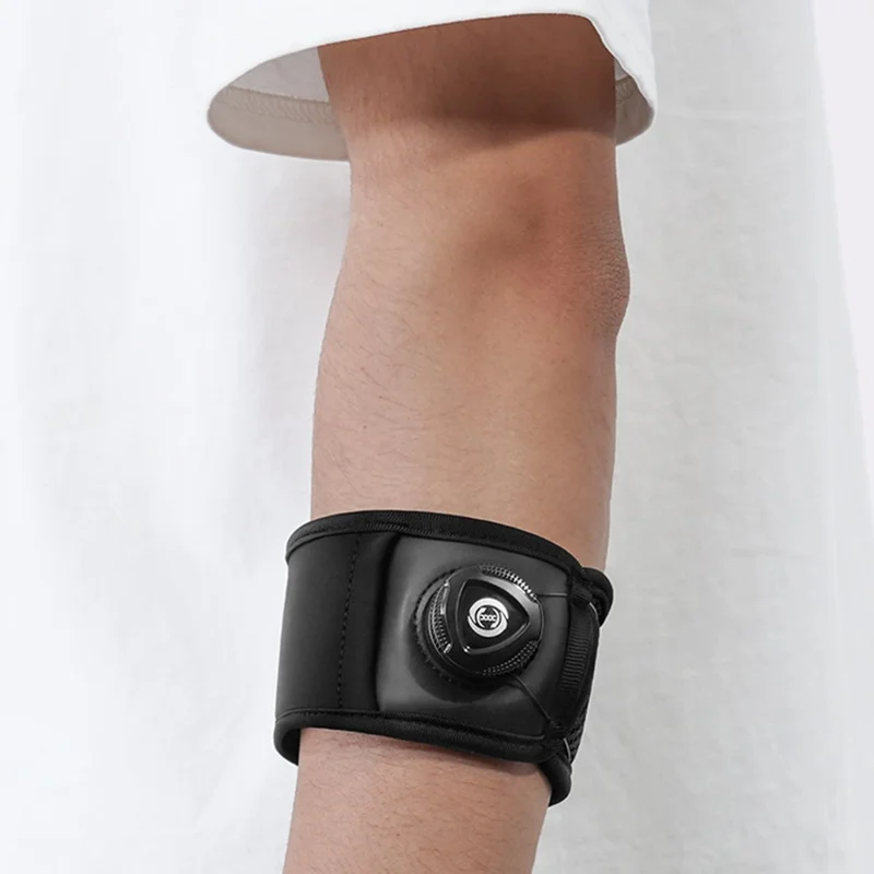 GOUNOD HS013 1 szt. Opaska na łokieć z regulowanym śrubokrętem do sprężania, opaska podpierająca ramię, opaska na łokieć z wbudowaną podkładką silikonową - Czarny M