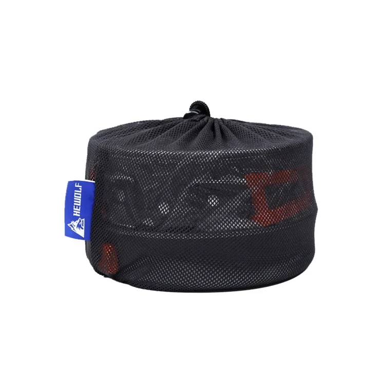 HEWOLF HW-K1344 Juego de Utensilios de Cocina Portátil y Antideslizante Resistente a la Temperatura para Camping para 2-3 Personas