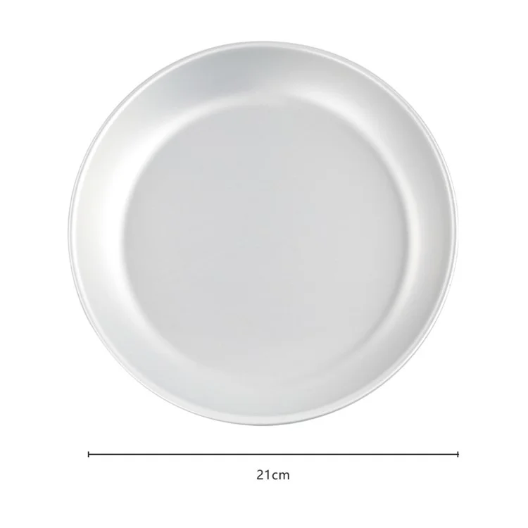 HALIN PA-01 Plato redondo de 21 cm de aleación de aluminio para acampada y picnic al aire libre (sin BPA, sin certificación FDA) 