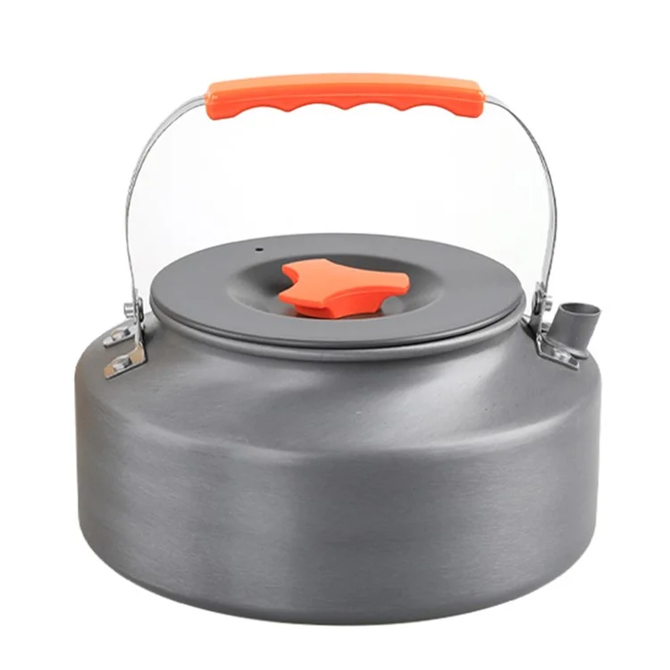 AOTU 1.6L Outdoor Water Kettle Camping Picnic Aluminum Alloy Coffee Pot Teapot (BPA-free, No FDA Certification) - Orange Handle