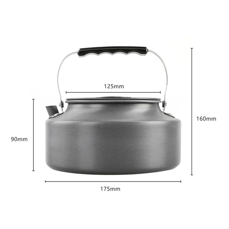 AOTU 1.6L Outdoor Water Kettle Camping Picnic Aluminum Alloy Coffee Pot Teapot (BPA-free, No FDA Certification) - Orange Handle