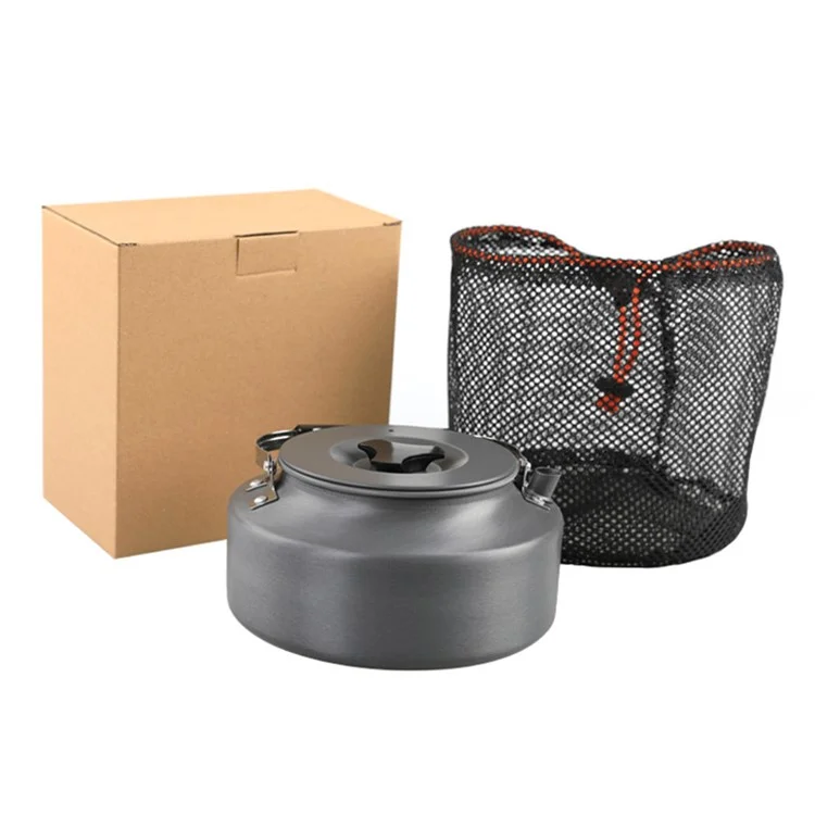 AOTU 1.6L Outdoor Water Kettle Camping Picnic Aluminum Alloy Coffee Pot Teapot (BPA-free, No FDA Certification) - Orange Handle