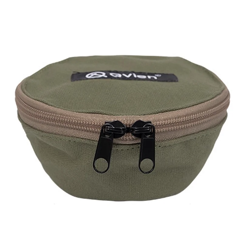 QVIEN Outdoor Camping Cutlery Bowl Storage Bag BBQ Picnic Travel Tableware Carrying Case - Verde