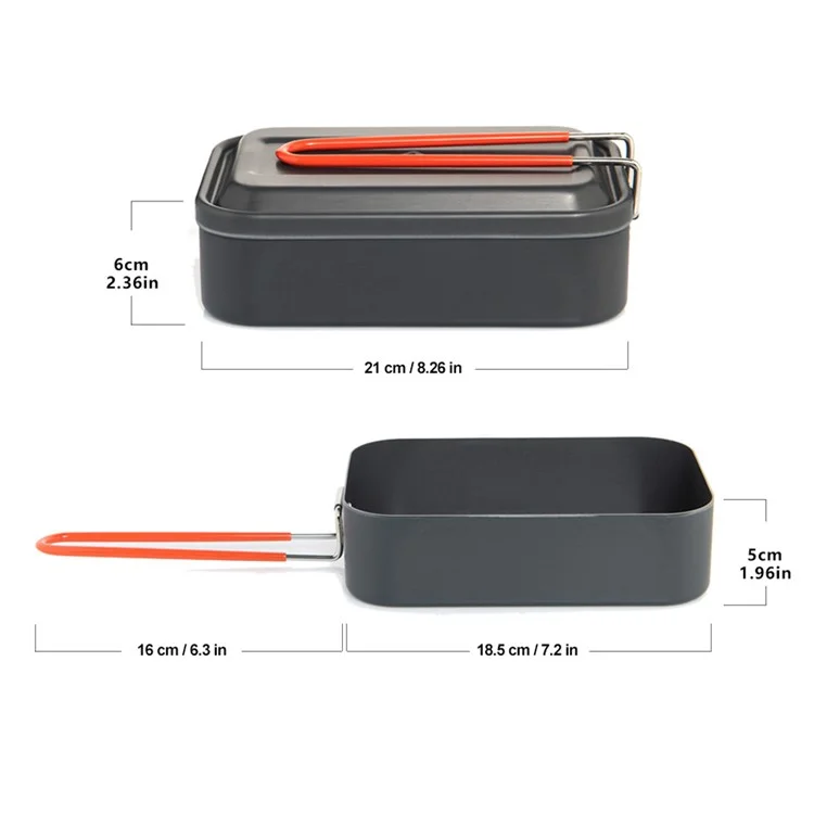 Wididea WSC-301 1000 ml de Lancheira de Alumínio ao ar Livre, Alça Dobrável, Recipiente de Comida (sem FDA, BPA Grátis)