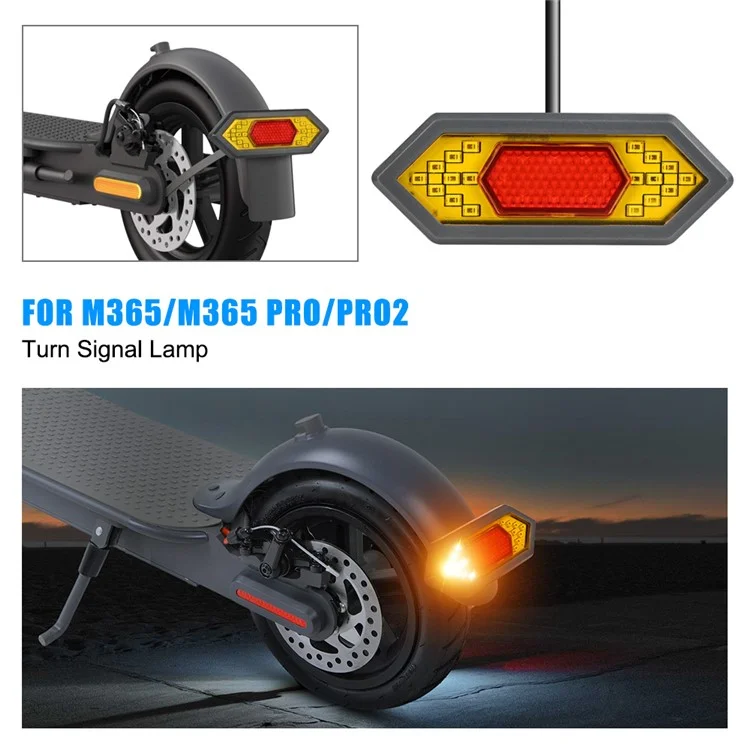 SIXYE LYXM303 para Xiaomi M365 Luz trasera Señales de giro LED Advertencia de seguridad Scooter Lámpara trasera