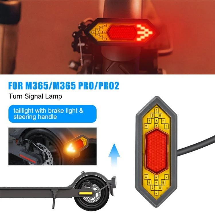 SIXYE LYXM303 para Xiaomi M365 Luz trasera Señales de giro LED Advertencia de seguridad Scooter Lámpara trasera