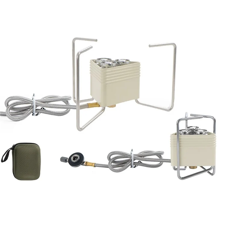 CLS 8000W Outdoor Portable Stove Camping 3-Burner Cooking Stove with EVA Bag - Beige