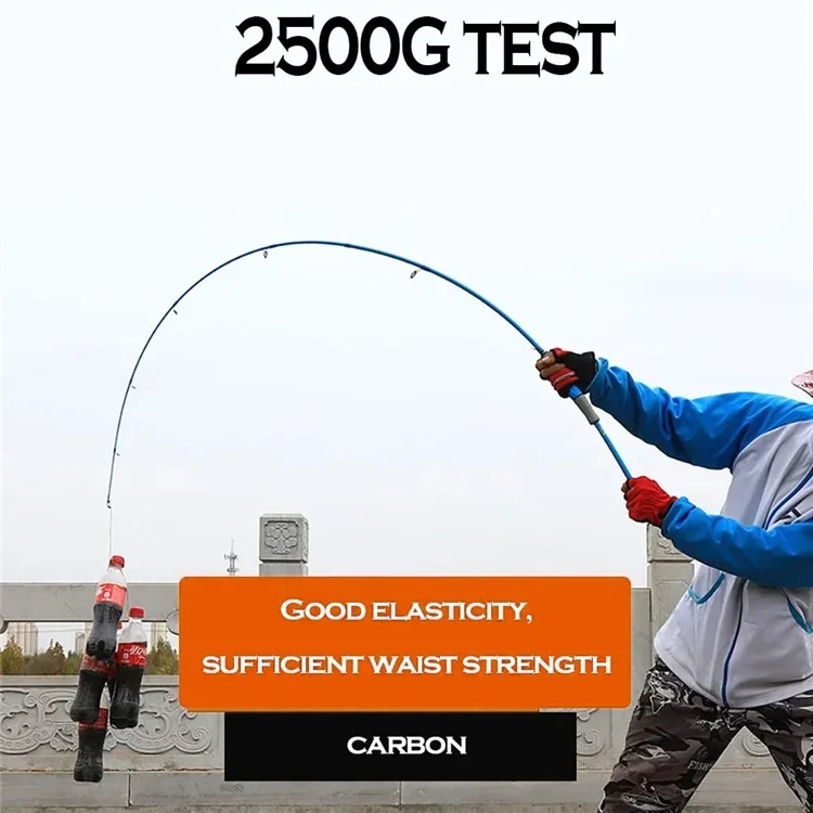 Canna da pesca telescopica LANGWANG 2.7m M Power Lure Rod in carbonio per trota - Arancione / Casting