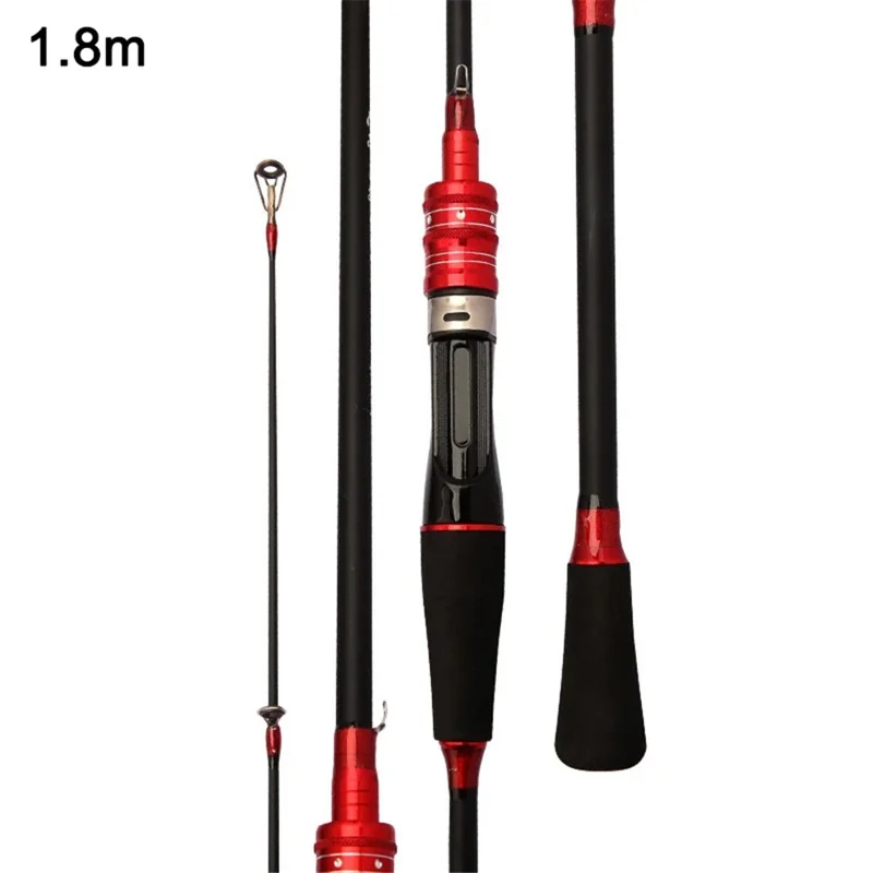 CORALOV 1,8 m Angelrute Teleskop Glasfaserrute - Spinning / Rot