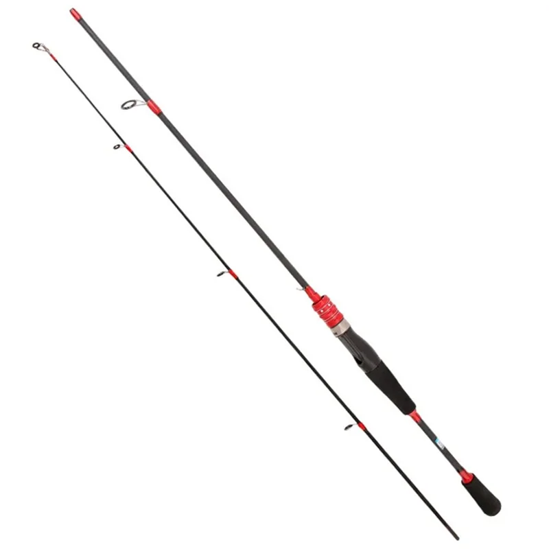 CORALOV 1,8 m Angelrute Teleskop Glasfaserrute - Spinning / Rot