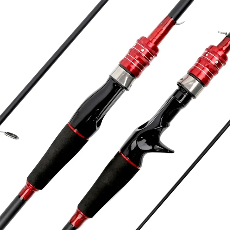 CORALOV Telescopic 2.4m Fishing Rod Fiberglass Fishing Pole - Casting / Red