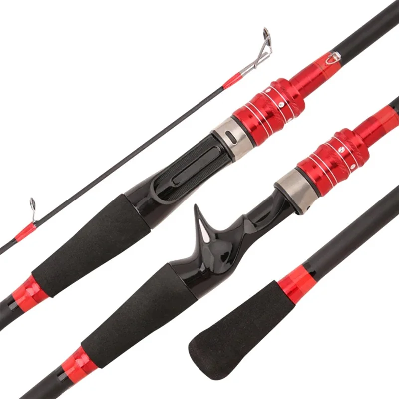 CORALOV Telescopic 2.4m Fishing Rod Fiberglass Fishing Pole - Casting / Red