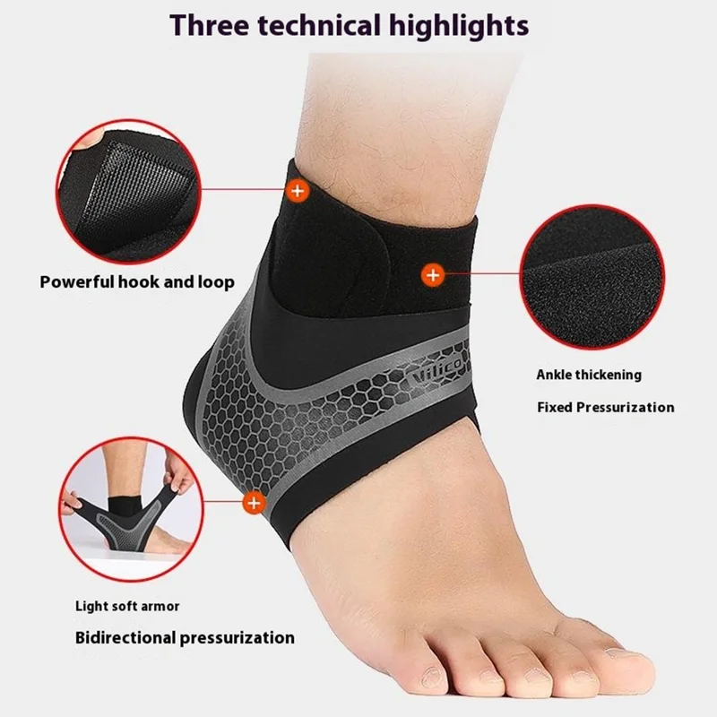 VILICO AB041 Sports Ankle Brace Support Compression Wrap for Sprained Ankle - L / Right