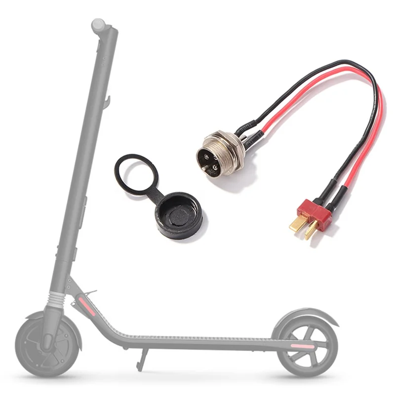 For KUGOO M4 10inch Electric Scooter Charging Interface Power Cable Charging Socket Port Plug - Bullet Head