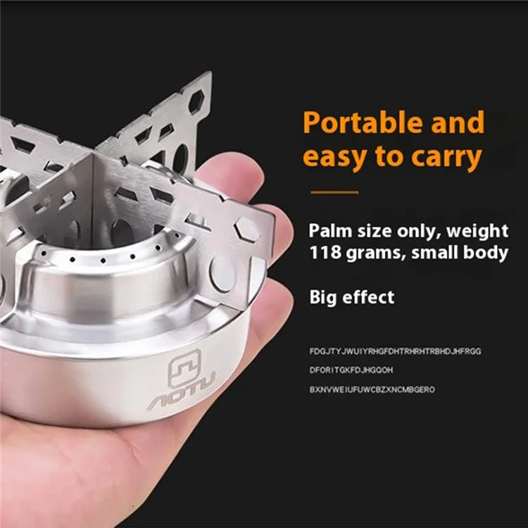 Réchaud Portable à Alcool en Acier Inoxydable AOTU pour le Camping en Plein Air, le Pique-Nique, la Randonnée