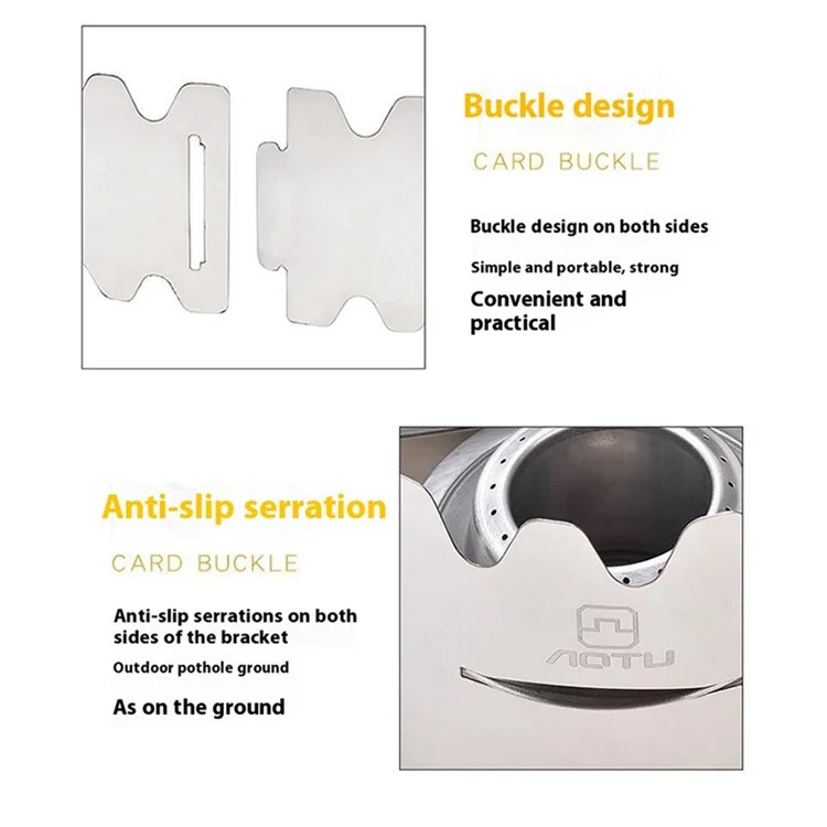 Brûleur de camping AOTU, brûleur à alcool en acier inoxydable avec pare-brise