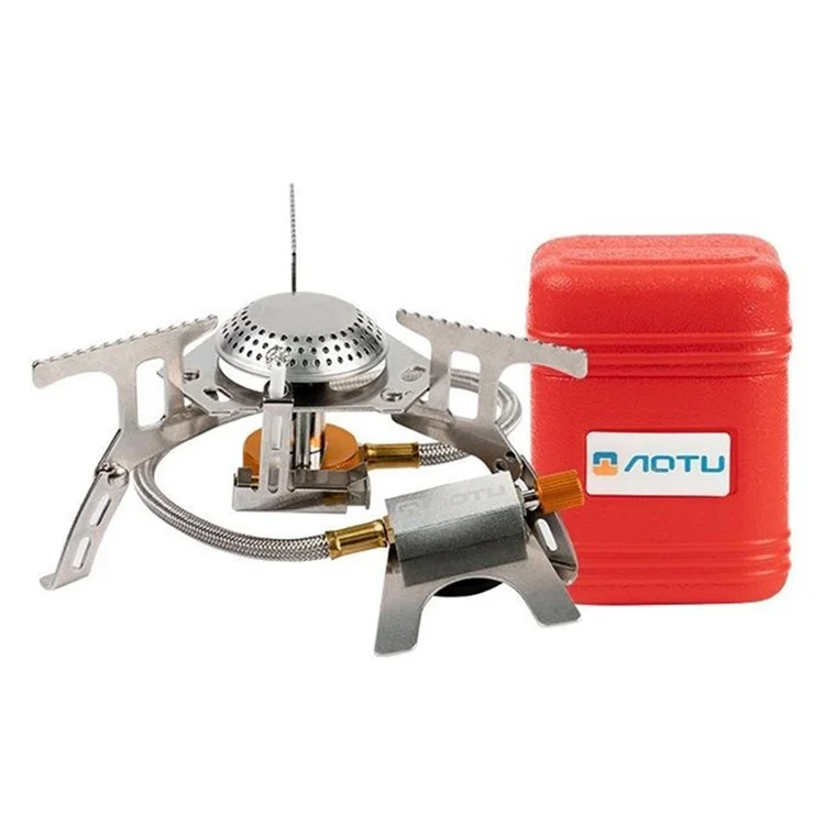 AOTU AT6404 3500W Réchaud de camping Brûleur à gaz Outil de cuisson avec boîte de rangement