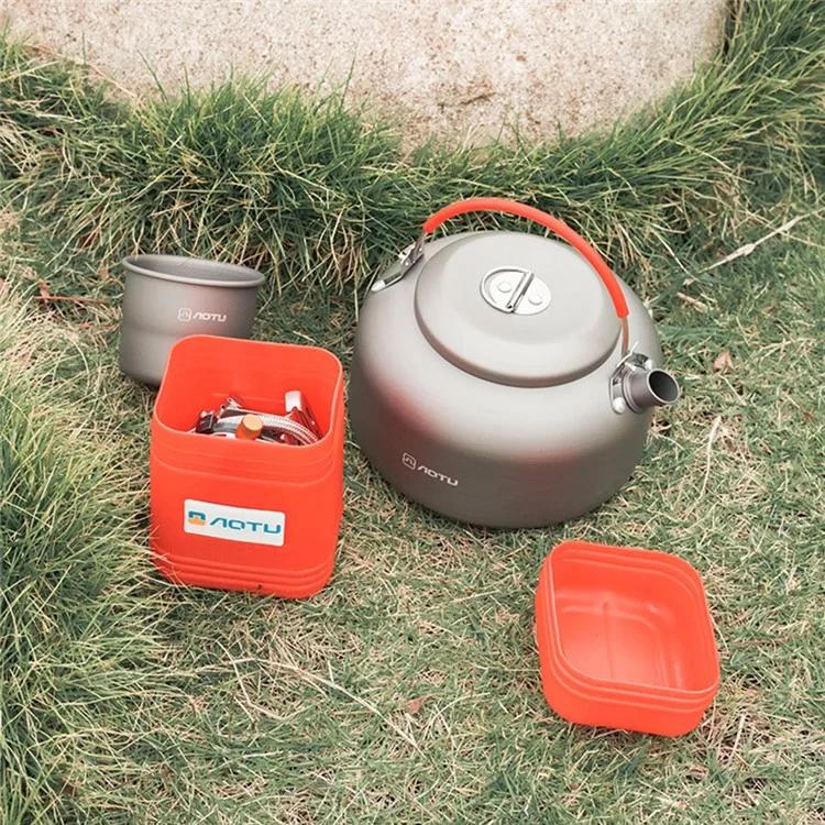 AOTU AT6404 3500W Réchaud de camping Brûleur à gaz Outil de cuisson avec boîte de rangement
