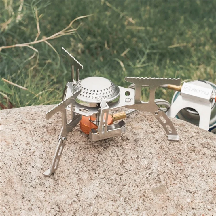 AOTU AT6404 3500W Réchaud de camping Brûleur à gaz Outil de cuisson avec boîte de rangement