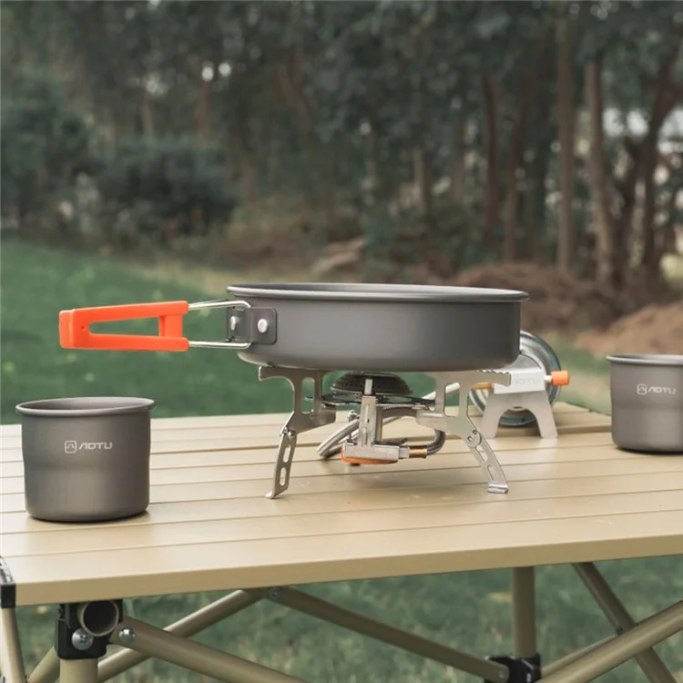 AOTU AT6404 3500W Réchaud de camping Brûleur à gaz Outil de cuisson avec boîte de rangement
