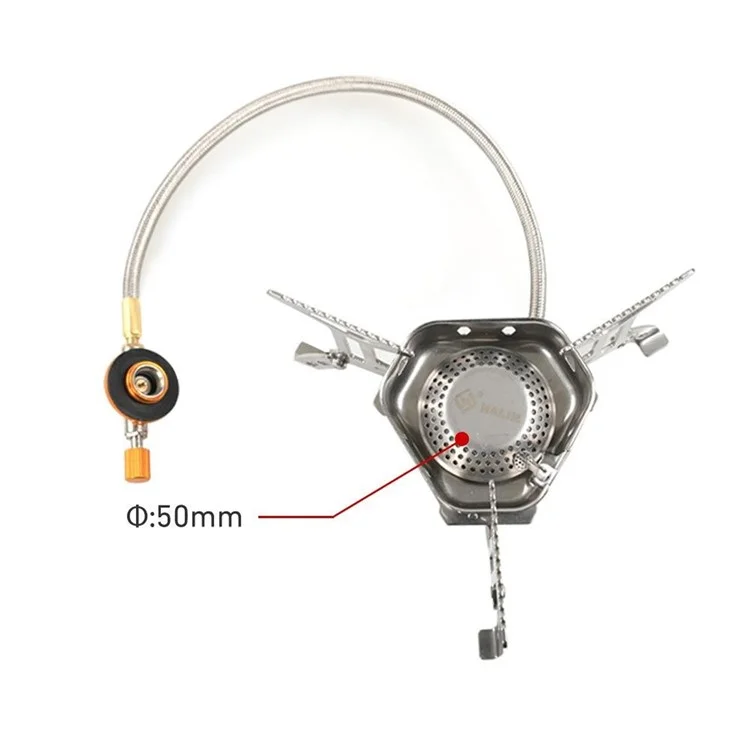 HALIN DS503 Camping Portable Gas Stove Burner Cooking Stove with Fuel Canister Adapter - Black