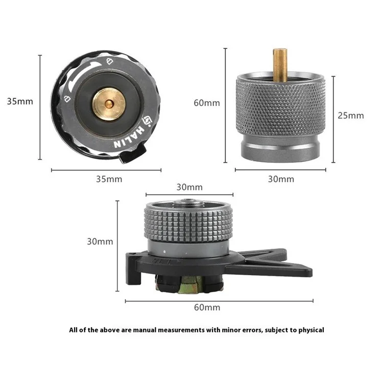 HALIN DS503 Camping Portable Gas Stove Burner Cooking Stove with Fuel Canister Adapter - Black