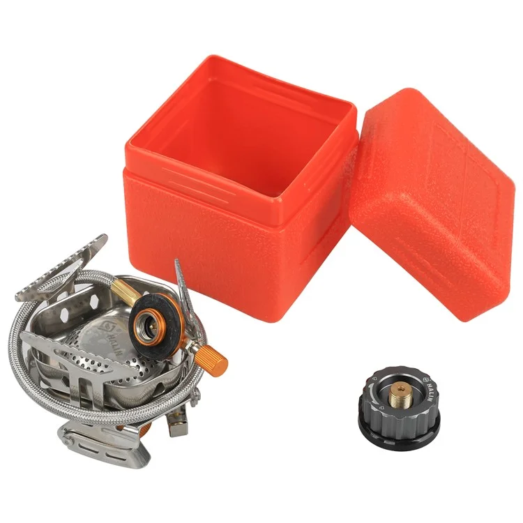 HALIN DS503 Camping Portable Gas Stove Burner Cooking Stove with Fuel Canister Adapter - Black
