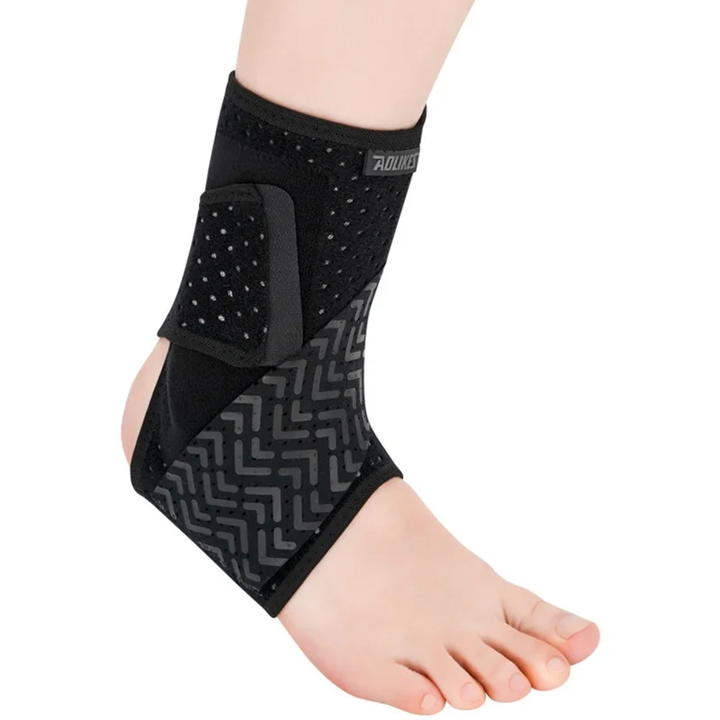 AOLIKES 7123 1Pc Compression Ankle Brace Adjustable Ankle Support Breathable Sports Basketball Ankle Brace - Right L