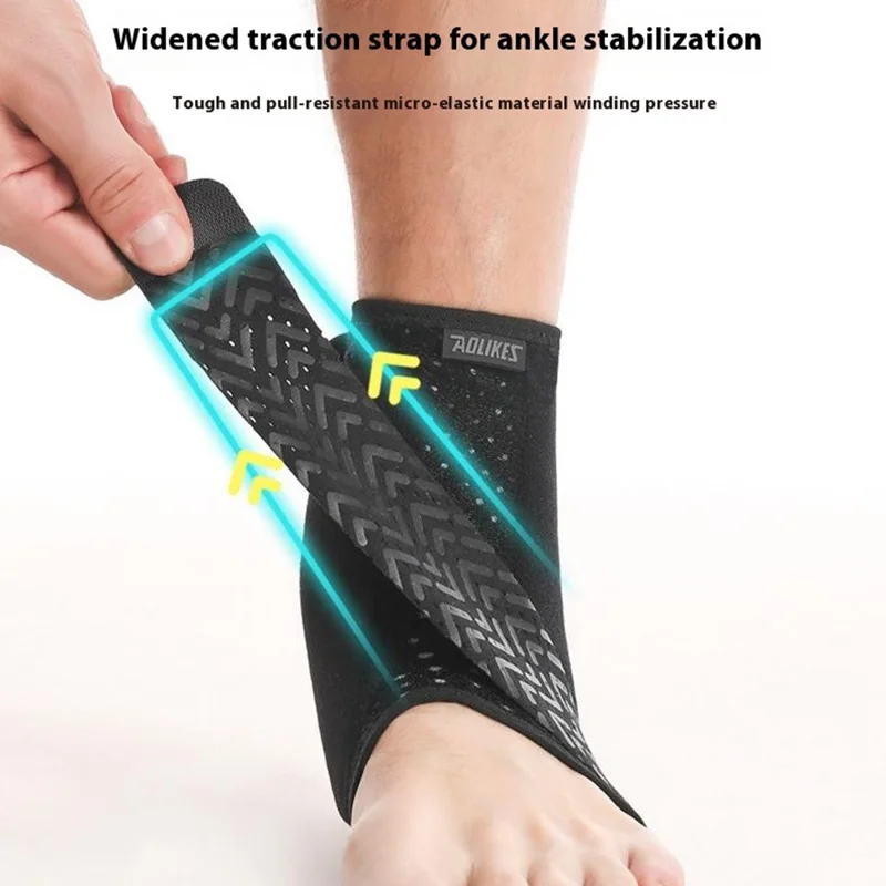AOLIKES 7123 1Pc Compression Ankle Brace Adjustable Ankle Support Breathable Sports Basketball Ankle Brace - Right L