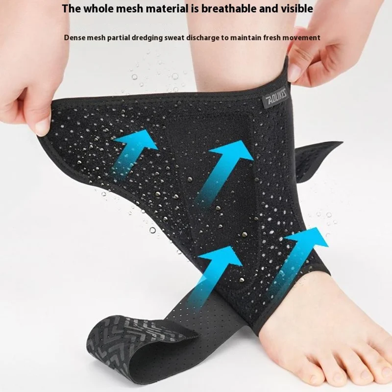 AOLIKES 7123 1Pc Compression Ankle Brace Adjustable Ankle Support Breathable Sports Basketball Ankle Brace - Right L