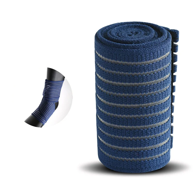 AB122 70cm Outdoor Sports Ankle Wrap Elastic Compression Strap Fixing Bandage Ankle Guard - Blue
