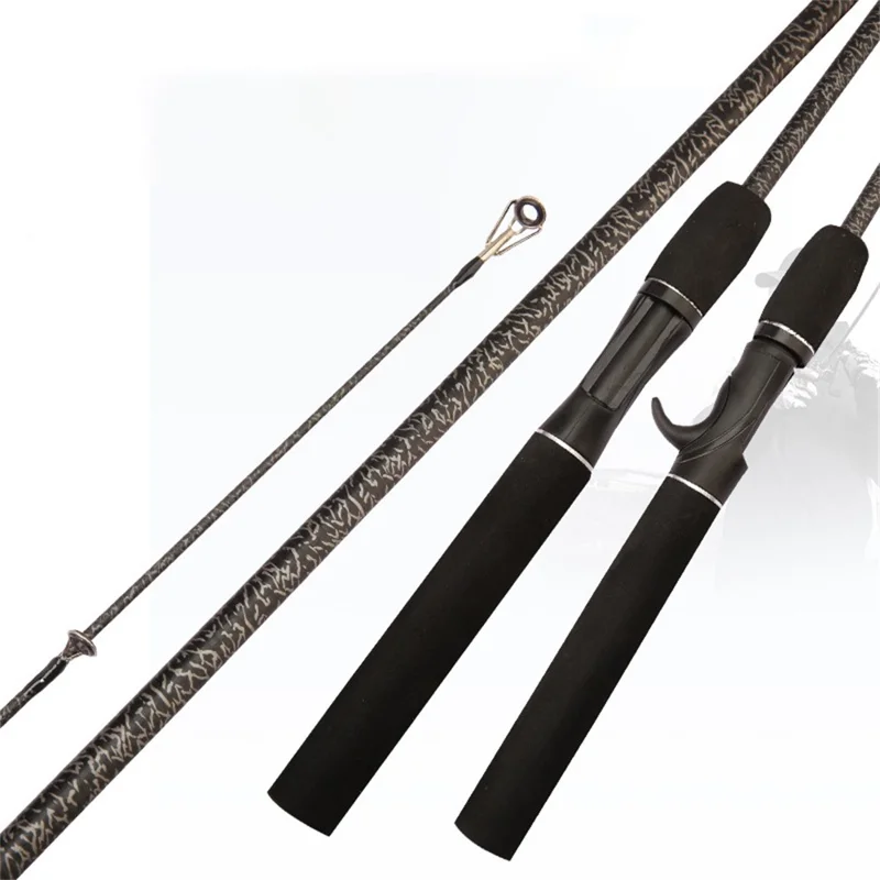 CORALOV 1.8m Fishing Pole Detachable Sensitive Tip Reinforced Body Pattern Design Fishing Rod - Spinning Handle