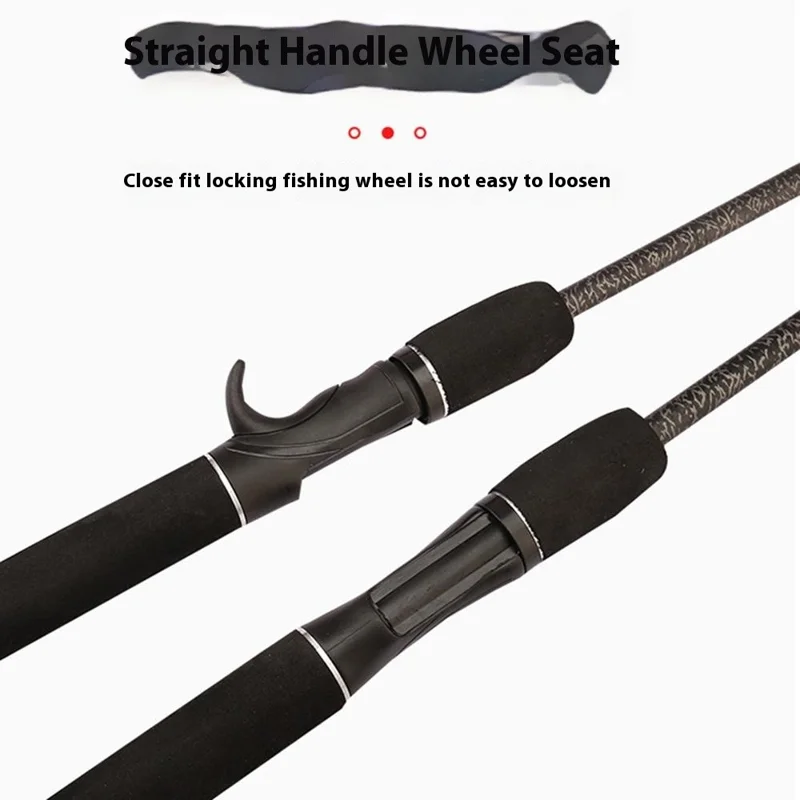 CORALOV 1.8m Fishing Pole Detachable Sensitive Tip Reinforced Body Pattern Design Fishing Rod - Spinning Handle