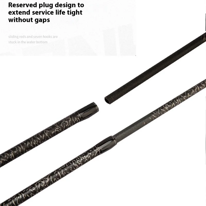 CORALOV 1.8m Fishing Pole Detachable Sensitive Tip Reinforced Body Pattern Design Fishing Rod - Spinning Handle