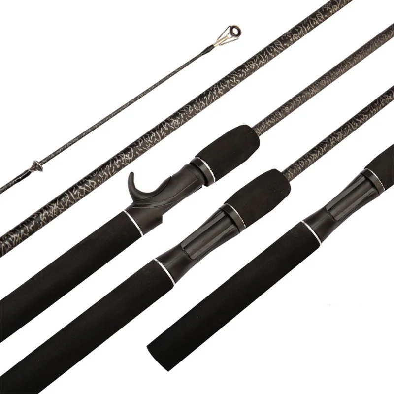 CORALOV 1.8m Fishing Pole Detachable Sensitive Tip Reinforced Body Pattern Design Fishing Rod - Spinning Handle