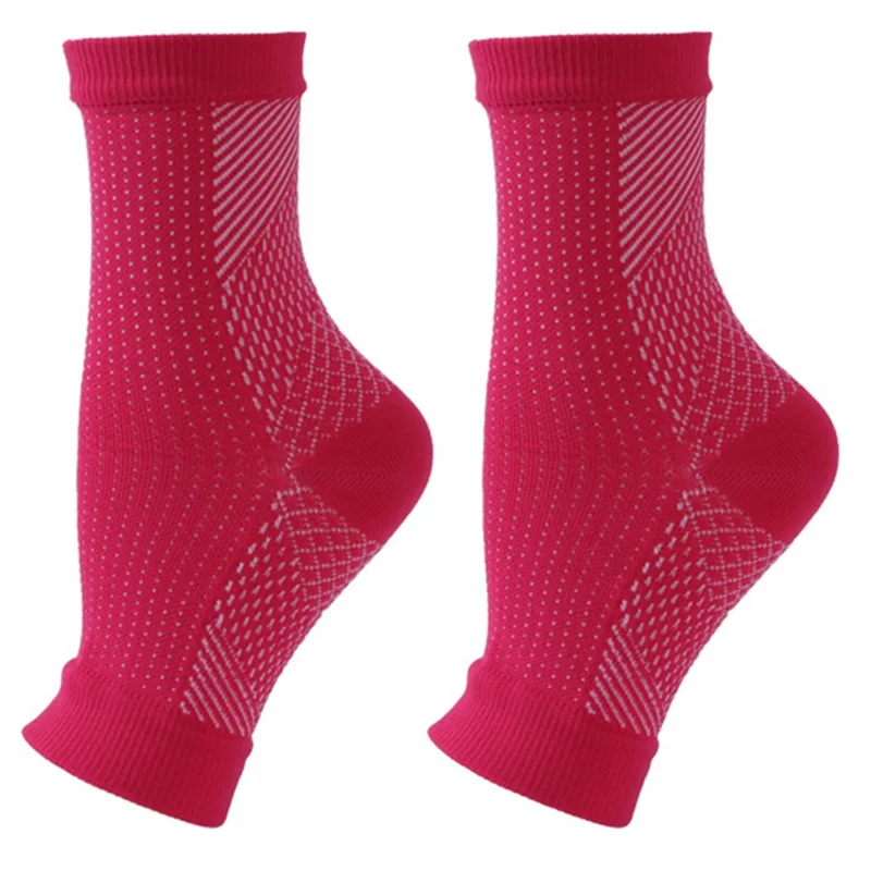 1 Pair S / M 34-39 Compression Socks Women Half-foot Ankle Support Elastic Socks for Fitness Skipping Cycling - Rose
