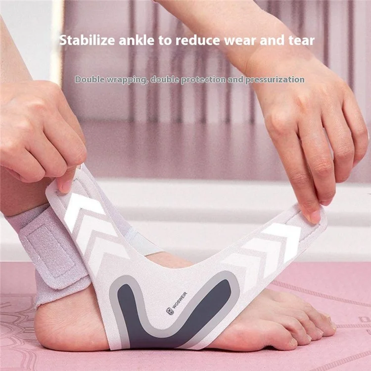 WOSWEIR AN0207 2 Pièces Taille M Support de Cheville Unisexe Réglable Protection de Blessure Sportive Protège-Cheville SBR - Noir