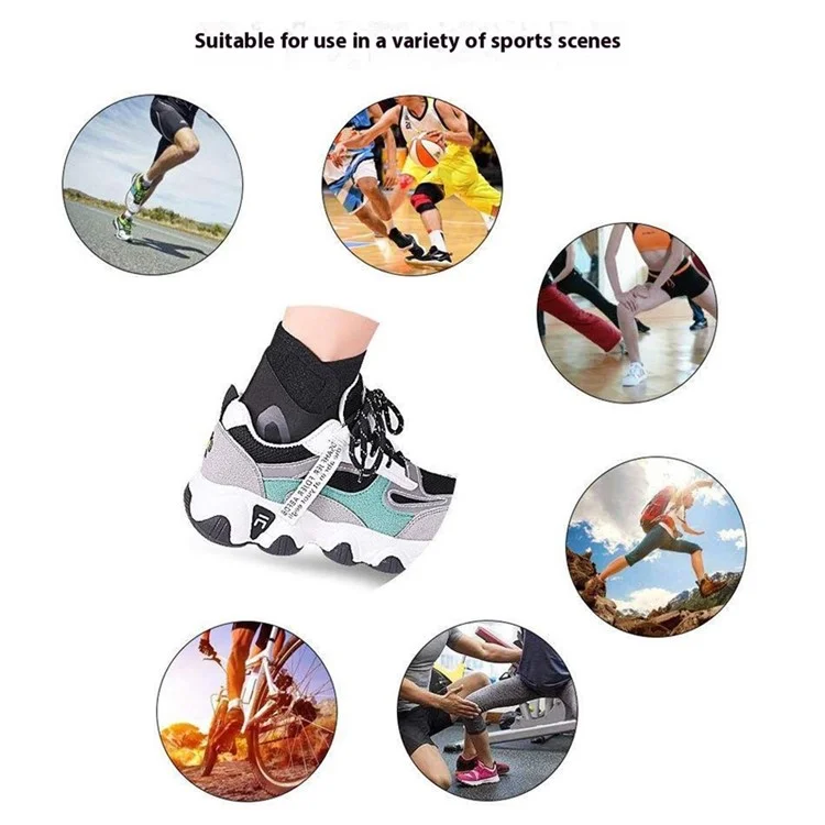 WOSWEIR AN0207 2 Pièces Taille XXL Homme Femme Cheville Support Brace Réglable Protection de blessure de sport SBR Cheville Garde - Noir