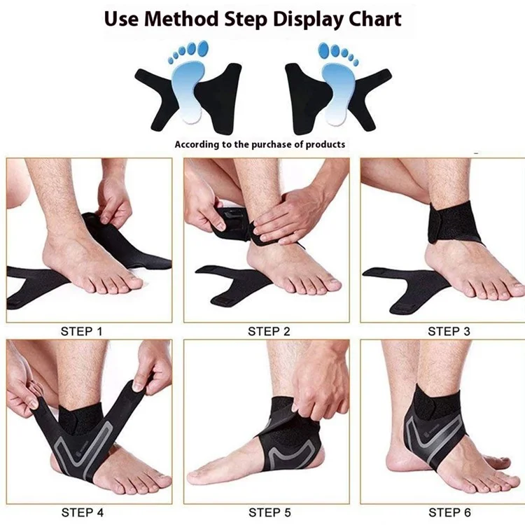 WOSWEIR AN0207 2 Pièces Taille XXL Homme Femme Cheville Support Brace Réglable Protection de blessure de sport SBR Cheville Garde - Noir