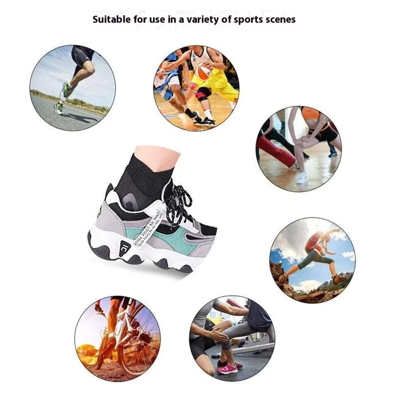 WOSWEIR AN0207 2Pcs Size XXL Men Women Ankle Support Brace Adjustable Sports Injury Protection SBR Ankle Guard - Grey