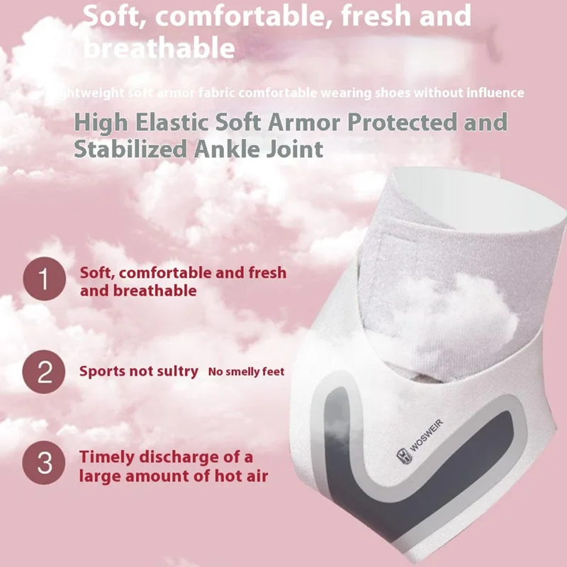 WOSWEIR AN0207 2Pcs Size XXL Men Women Ankle Support Brace Adjustable Sports Injury Protection SBR Ankle Guard - Grey
