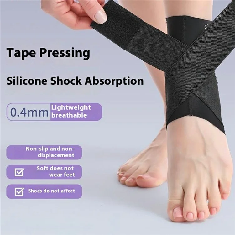 AOLIKES 7124 1Pc Shock Absorption Ankle Support Brace Open Heel Compression Sleeve for Sports Injury Prevention - Black / M
