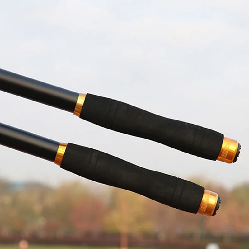 2.1m Fiberglass Long Cast Fishing Rod for Sea River Lake Fishing - Black