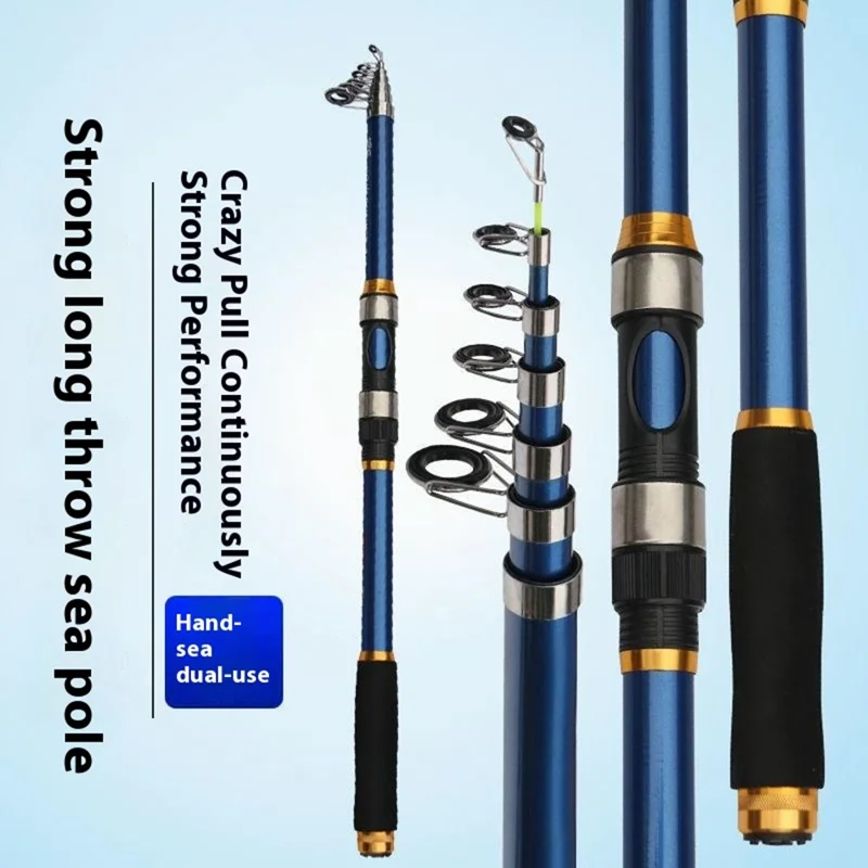 Vara de Pesca de Fibra de Vidro 3m para Pesca Marítima, Fluvial e Lacustre - Azul