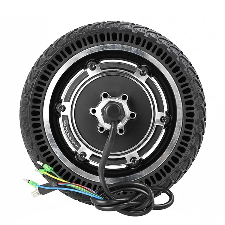 For Kugoo M4 10-Inch Electric Scooter Rear Wheel Hub Motor Assembly 48V 500W Anti-slip Explosion-Proof Solid Tire