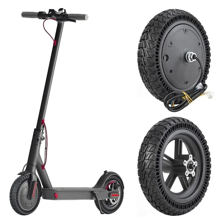 1 Paire de Pneus Pleins de 9 Pouces pour Xiaomi M365 / 1S / Lite E-Bike, Moteur Hub de Roue Avant 250W et Assemblage du Moyeu de Roue Arrière de Trottinette Électrique