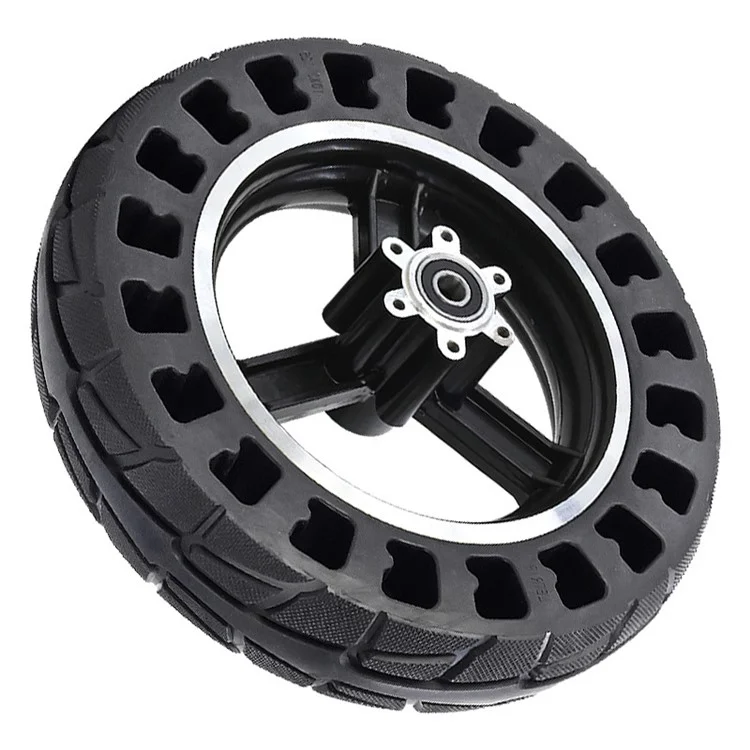 Anti-slip Solid Front Tire for Kugoo M4 Electric Scooter 10x2.125 Inch Shock Absorbed Rubber E-scooter Black Front Wheel Hub Replacement