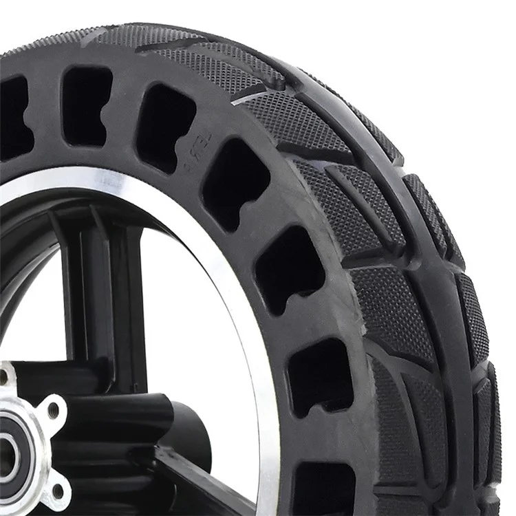 Anti-slip Solid Front Tire for Kugoo M4 Electric Scooter 10x2.125 Inch Shock Absorbed Rubber E-scooter Black Front Wheel Hub Replacement