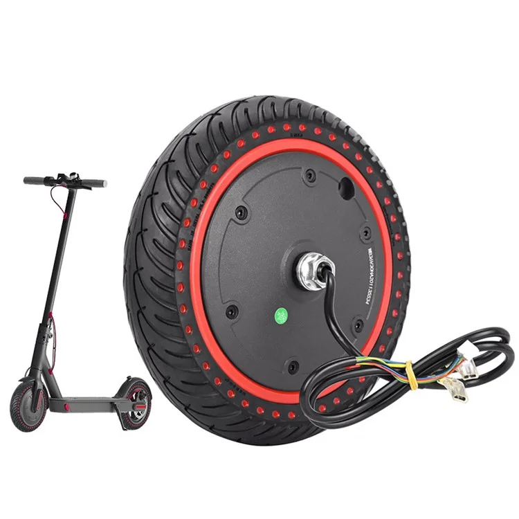 Para Xiaomi 1S / Lite / M365 / M365 Pro / M365 Pro 2 / M365 Pro 3 Scooter Elétrico Pneu Inflável de 8,5 polegadas Cubo do Motor 350W 36V com Decoração de Círculo Colorido - Vermelho