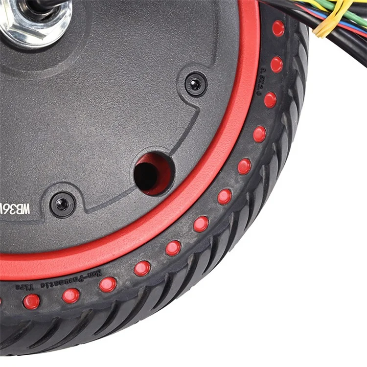 Para Xiaomi 1S / Lite / M365 / M365 Pro / M365 Pro 2 / M365 Pro 3 Scooter Elétrico Pneu Inflável de 8,5 polegadas Cubo do Motor 350W 36V com Decoração de Círculo Colorido - Vermelho